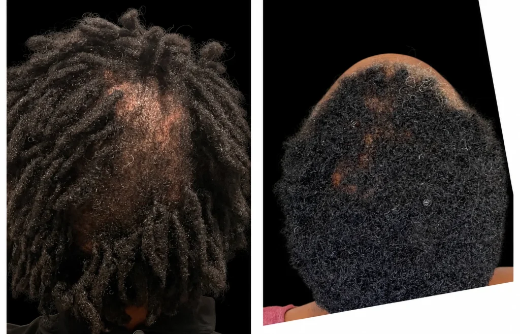 PRFM hair restoration before and after, result 4, at Zen Aesthetics Spa in Morristown, NJ