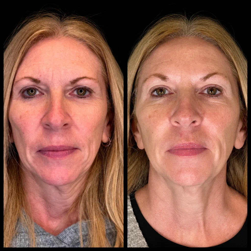 Laser facial before and after for hyperpigmentation and rosacea, result 10, at Zen Aesthetics Spa in Morristown, NJ