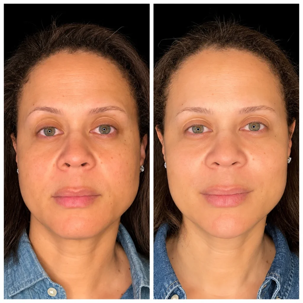 Facial balancing before and after, result 3, at Zen Aesthetics Spa in Morristown, NJ