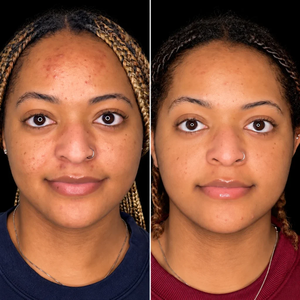 Laser facial before and after for hyperpigmentation and rosacea, result 9, at Zen Aesthetics Spa in Morristown, NJ