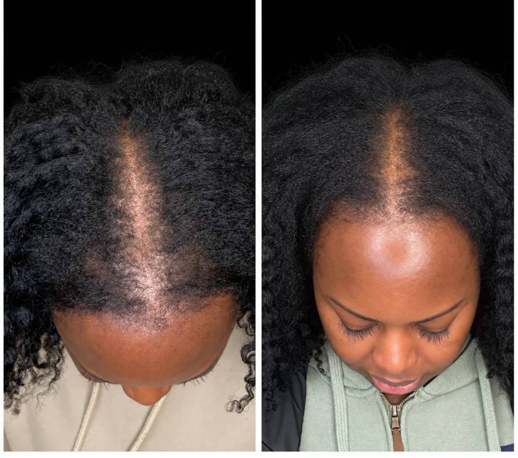 PRFM hair restoration before and after, result 5, at Zen Aesthetics Spa in Morristown, NJ