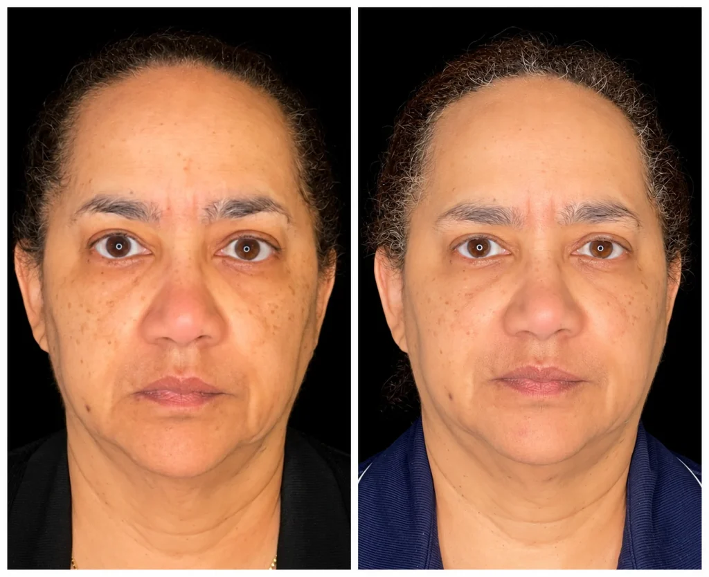 Sculptra collagen stimulator before and after for facial volume, result 1, at Zen Aesthetics Spa in Morristown, NJ
