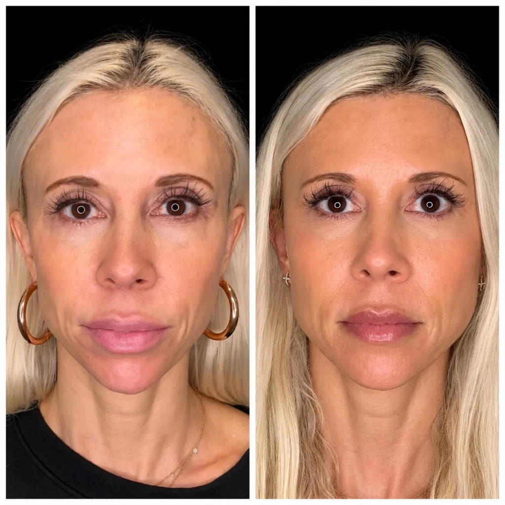 Sculptra collagen stimulator before and after for facial volume, result 4, at Zen Aesthetics Spa in Morristown, NJ