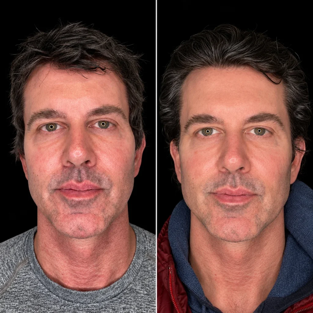 Sculptra before and after for facial volume and collagen, result 15, at Zen Aesthetics Spa in Morristown, NJ