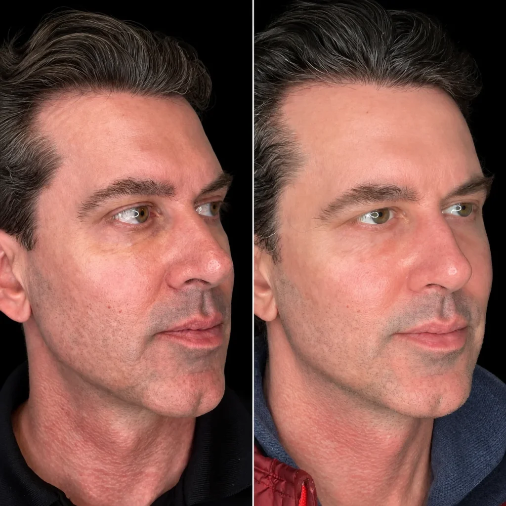 Sculptra collagen stimulator before and after for facial volume, result 16, at Zen Aesthetics Spa in Morristown, NJ